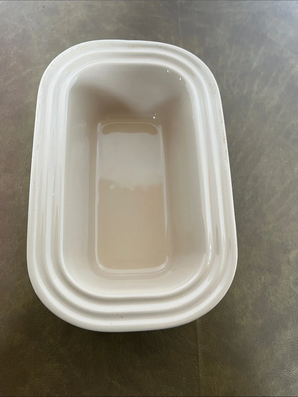 LeCreuset Stoneware Rectangular Baking Dish  Lime Green w Beige Interior